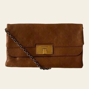 Marc Jacobs Quilted Brown Envelope Clutch Bag